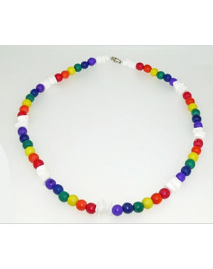 RAINBOW NECKLACE- SHELL/BEAD, RAINBOW