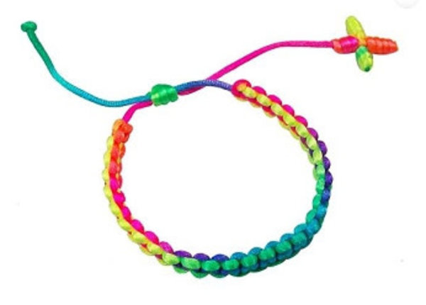 RAINBOW BRAIDED NEON RAINBOW BRACELET