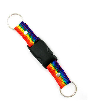  KEYCHAIN-RAINBOW NYLON DOUBLE WITH BUCKLE