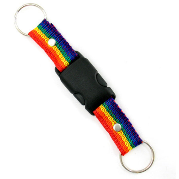 KEYCHAIN-RAINBOW NYLON DOUBLE WITH BUCKLE
