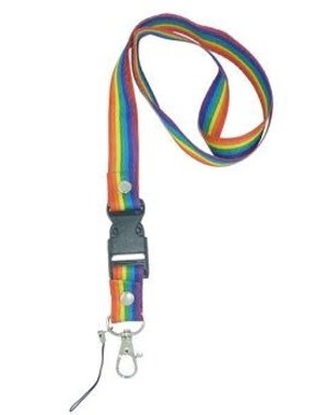 RAINBOW LANYARD-PRIDE RAINBOW STRIPE BOLT SNAP
