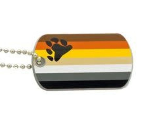 RAINBOW BEAR PRIDE DOG TAG NECKLACE