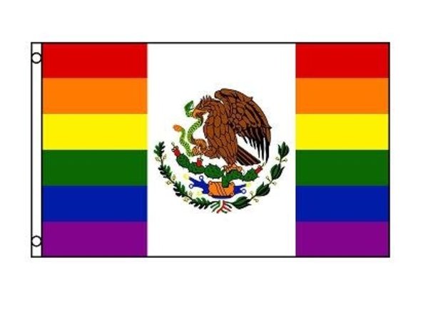 RAINBOW MEXICAN PRIDE 3X5' CLOTH (NON-NYLON)
