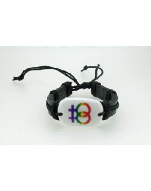 RAINBOW TRIBAL DOUBLE FEMALE LEATHER BRACELET