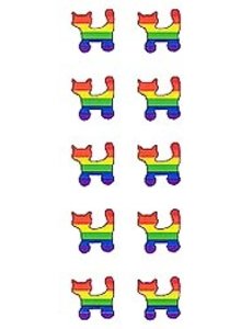  10 MINI RAINBOW CAT STICKER