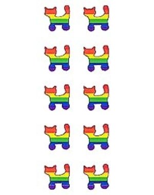  10 MINI RAINBOW CAT STICKER