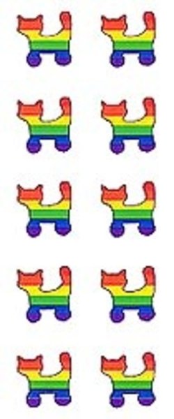 10 MINI RAINBOW CAT STICKER