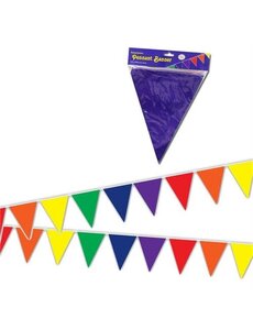  RAINBOW SOLID TRIANGLE PENNANTS 12ft