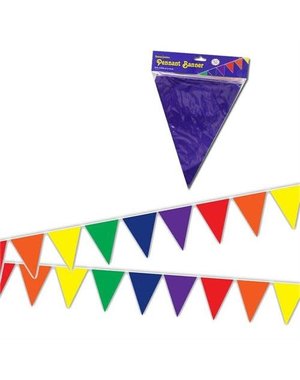  RAINBOW SOLID TRIANGLE PENNANTS 12ft