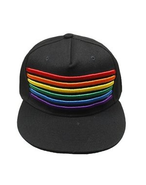 KNOBS RAINBOW EMBROIDERED STRIPES CAP BLACK