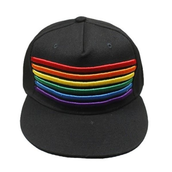 KNOBS RAINBOW EMBROIDERED STRIPES CAP BLACK
