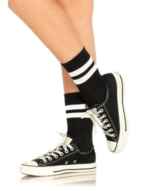 LEG AVENUE ATHLETIC STRIPED ANKLET SOCKS