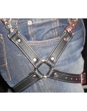 LEATHERMASTR BLACK LEATHER LEG HARNESS L/XL