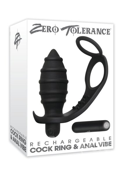 ZERO TOLERANCE RECHARGEABLE COCK RING AND ANAL VIBE