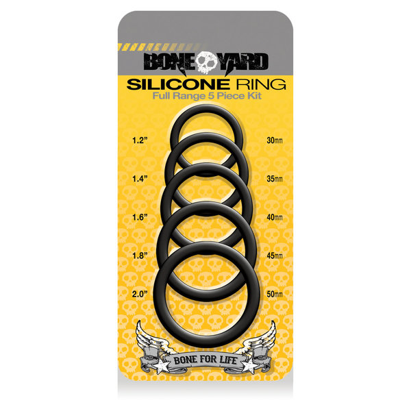 Boneyard BONEYARD SILICONE RING 5PC BLACK