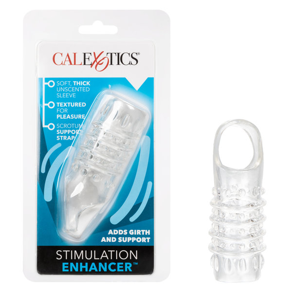 CalExotics STIMULATION ENHANCER TEXTURED SLEEVE 4.25inch CLEAR