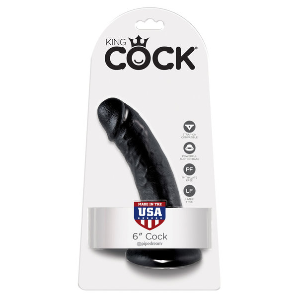 PIPEDREAM PRODUCTS KING COCK 6" BLACK