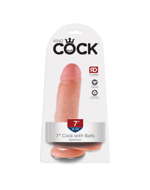 PIPEDREAM PRODUCTS KING COCK 7" COCK WITH BALLS, Flesh