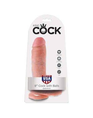PIPEDREAM PRODUCTS KING COCK WITH BALLS 8" FLESH