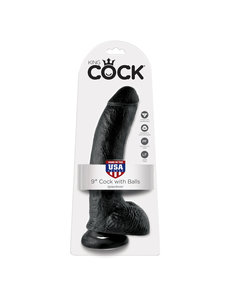 PIPEDREAM PRODUCTS KING COCK 9" COCK WITH BALLS, Black