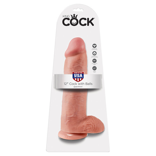 PIPEDREAM PRODUCTS KING COCK 12" COCK WITH BALLS, Flesh