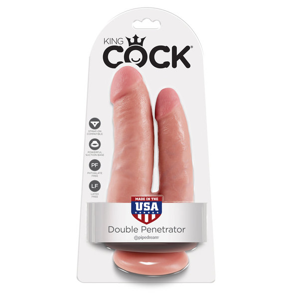 PIPEDREAM PRODUCTS KING COCK DOUBLE PENETRATOR FLESH