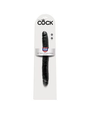 PIPEDREAM PRODUCTS KING COCK 12" SLIM DOUBLE BLACK