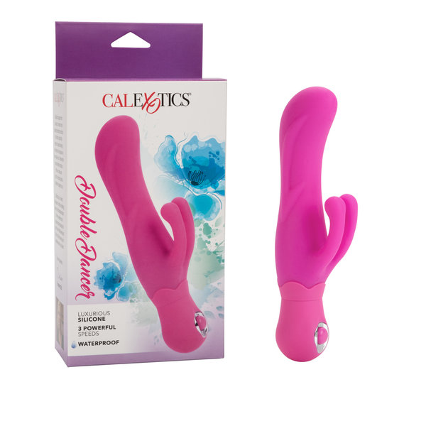 CalExotics DOUBLE DANCER SILICONE RABBIT VIBRATOR PINK