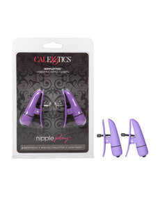 CalExotics NIPPLE PLAY NIPPLETTES VIBRATING NIPPLE CLAMPS PURPLE