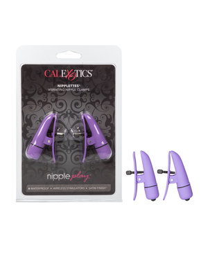 CalExotics NIPPLE PLAY NIPPLETTES VIBRATING NIPPLE CLAMPS PURPLE