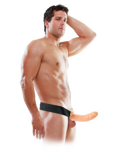 FETISH FANTASY HARNESS, FF HOLLOW STRAP ON, 8" FLESH