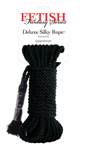 FETISH FANTASY FETISH FANTASY DELUXE SILK ROPE 32FT BLACK