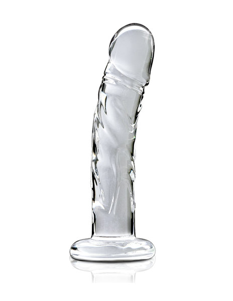 PIPEDREAM PRODUCTS ICICLES # 62 GLASS DILDO 6.5inch CLEAR