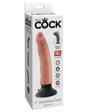 PIPEDREAM PRODUCTS KING COCK, FLESH 7" VIBRATING