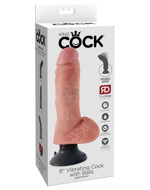 PIPEDREAM PRODUCTS KING COCK, W/BALLS 8",FLESH