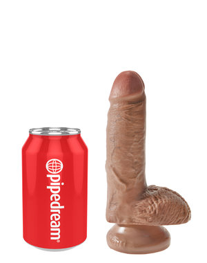 PIPEDREAM PRODUCTS KING COCK, W/BALLS 7",TAN