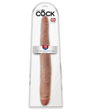 PIPEDREAM PRODUCTS KING COCK 16" TAPERED DOUBLE DILDO TAN