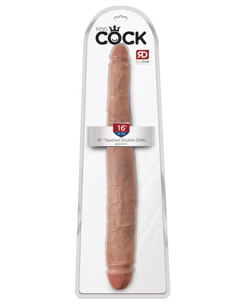 PIPEDREAM PRODUCTS KING COCK 16" TAPERED DOUBLE DILDO TAN