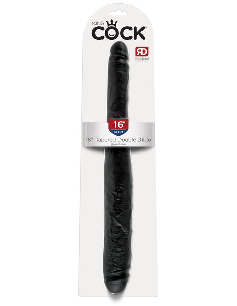 PIPEDREAM PRODUCTS KING COCK 16" TAPERED DOUBLE DILDO BLACK