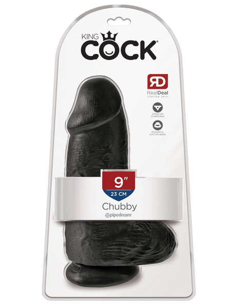 PIPEDREAM PRODUCTS KING COCK CHUBBY 9" BLACK