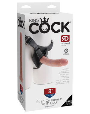 PIPEDREAM PRODUCTS KING COCK STRAP ON COCK 8" FLESH