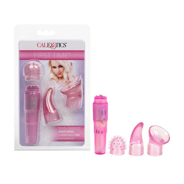 CalExotics FIRST TIME TRAVEL TEASER WAND MASSAGER KIT PINK