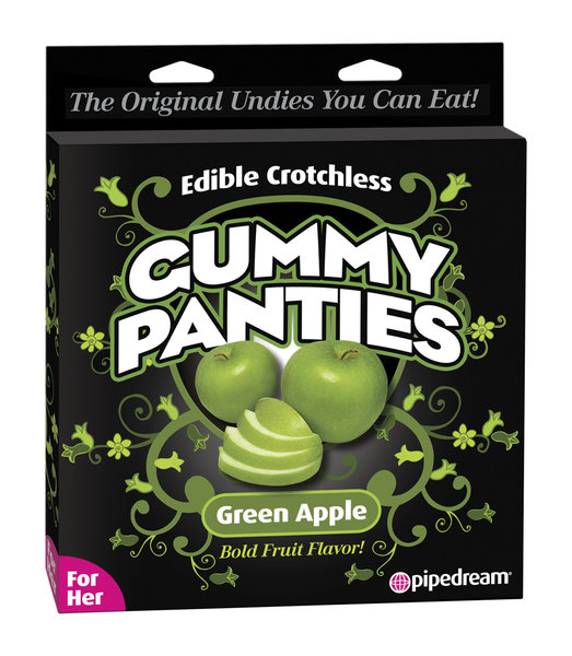 PIPEDREAM PRODUCTS PANTY, EDIBLE CROTCH GUMMY,GREEN APPL