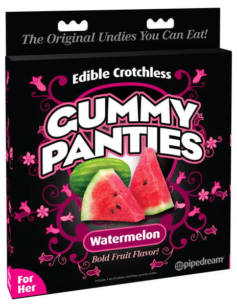 PIPEDREAM PRODUCTS EDIBLE CROTCHLESS PANTIES FOR HER GUMMY WATERMELON