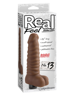 PIPEDREAM PRODUCTS REAL FEEL NO. 13, 8.5" BROWN