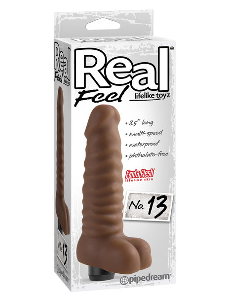 PIPEDREAM PRODUCTS REAL FEEL NO. 13, 8.5" BROWN
