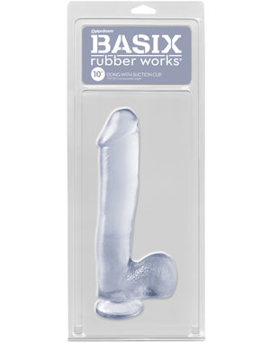 Basix BASIX DONG WITH BALLS & SUCTION 10" CLEAR