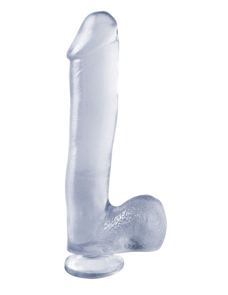 Basix BASIX DONG WITH BALLS & SUCTION 10" CLEAR