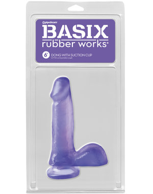 Basix BASIX 6" DONG WITH SUCTION PURPLE