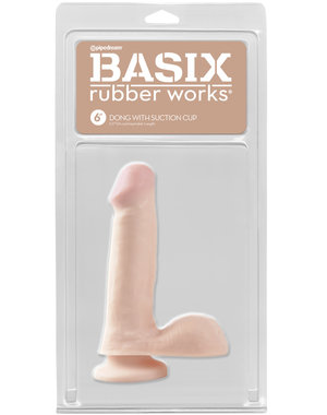 Basix BASIX 6" DONG WITH SUCTION FLESH